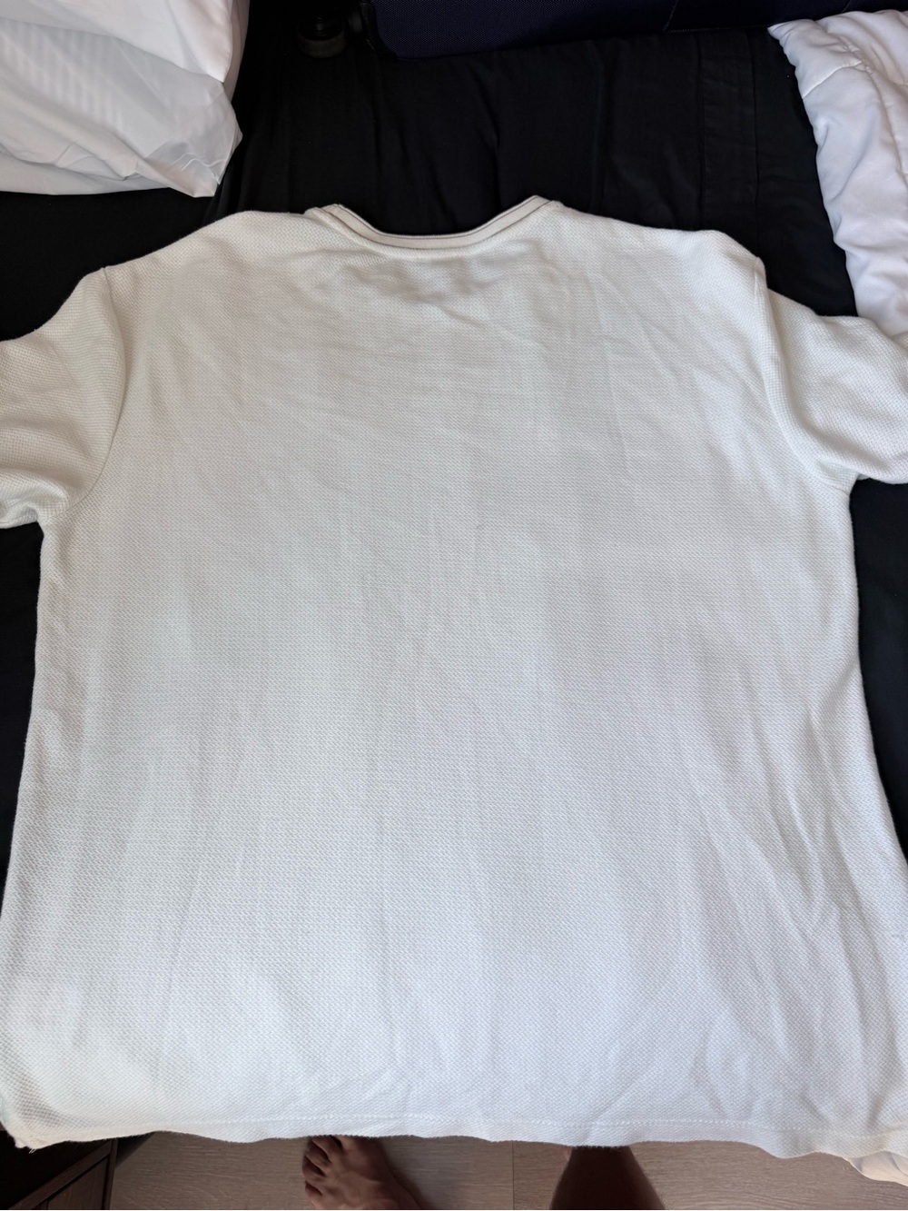 Express White Waffle Knit Short Sleeve Shirt